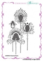 Chequered Flowers Single Rubber stamp  - A6